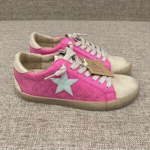 NEW Shu Shop Paula Kids Sneakers in Metallic Fuchsia New in Box Size 2